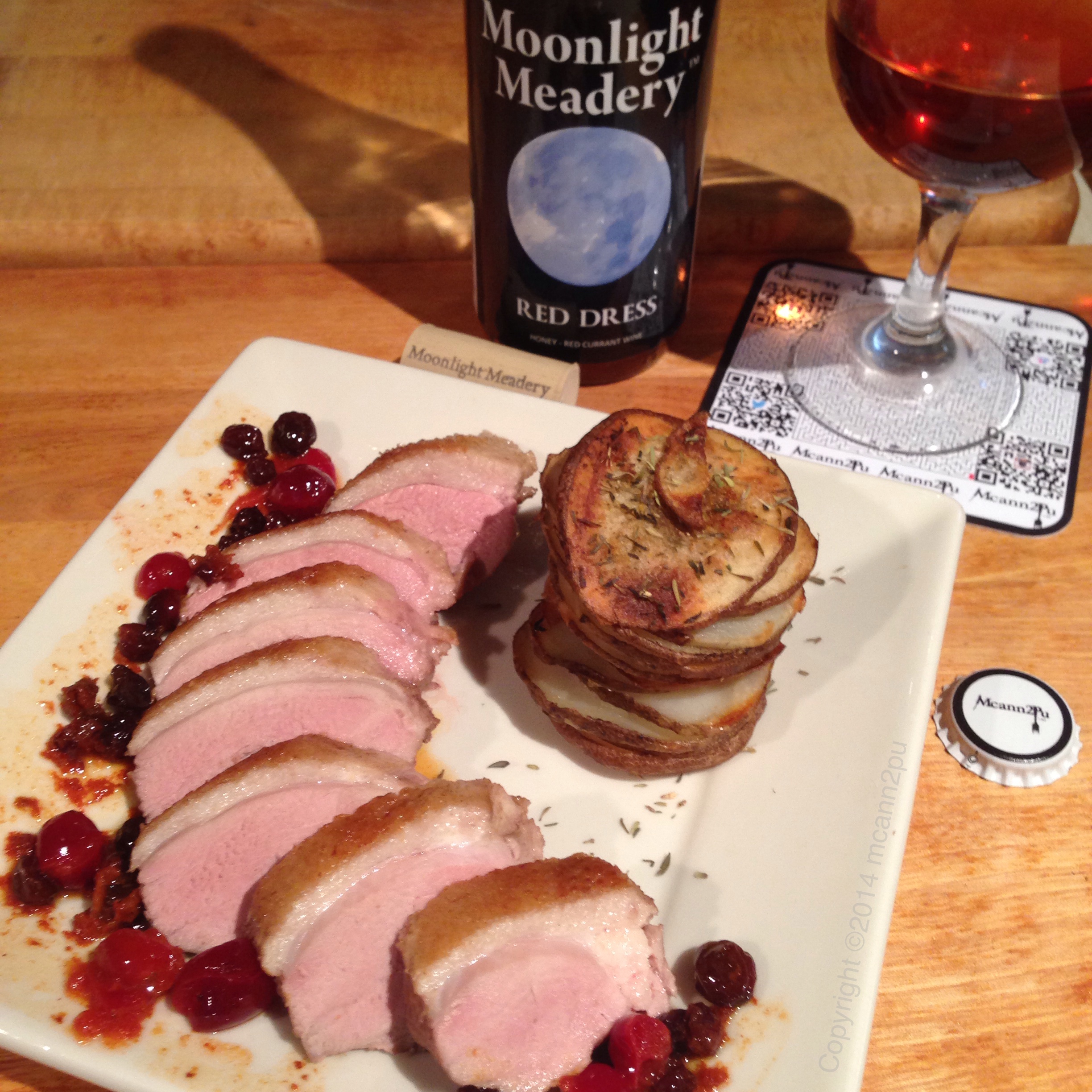 Current-Cranberry Duck Breast and Thyme Potato Stacks