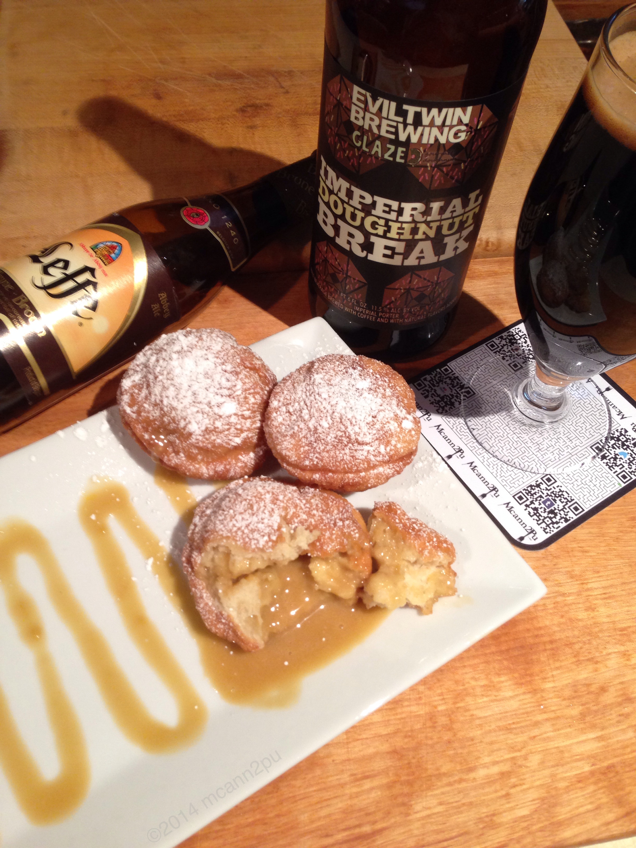 Beer-Maple Curtard Filled Beignet for Mardi Gras