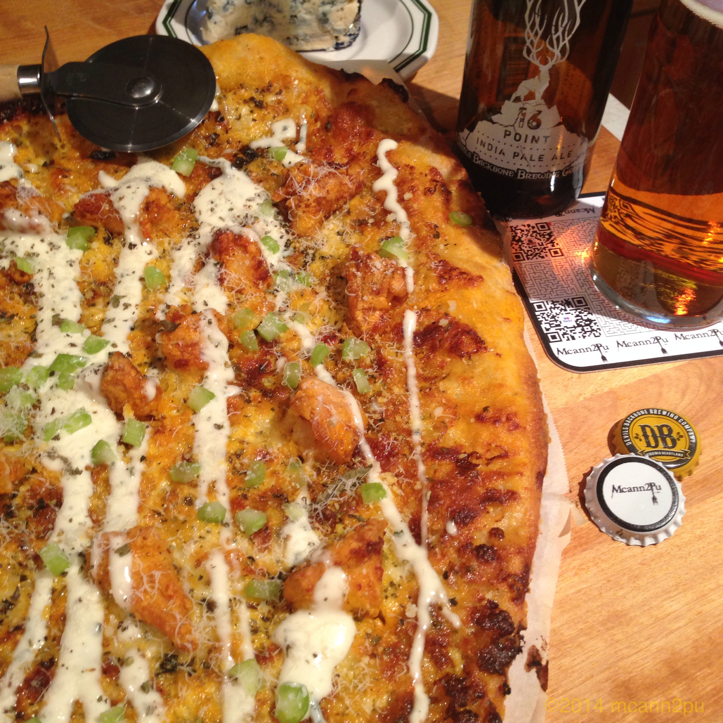 Buffalo Wing and Blue Cheese Pizza