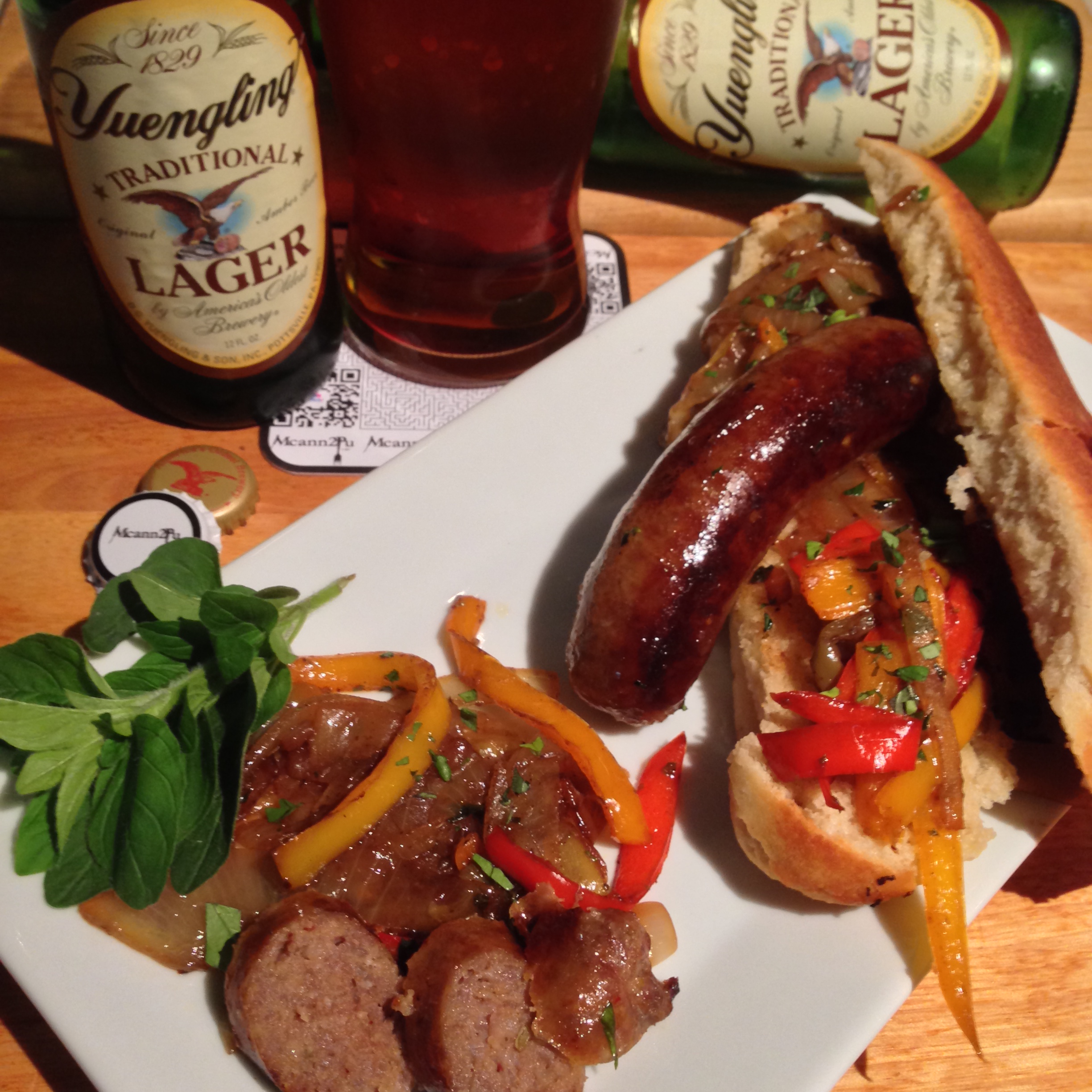 Sausage with Peppers and Onions Sandwich