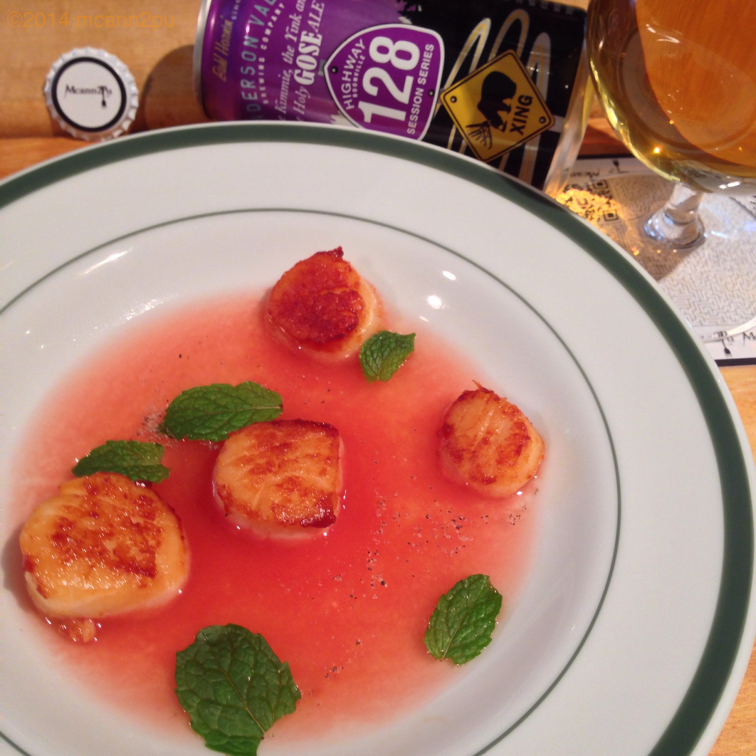 Seared Scallops Served in Tomato Water