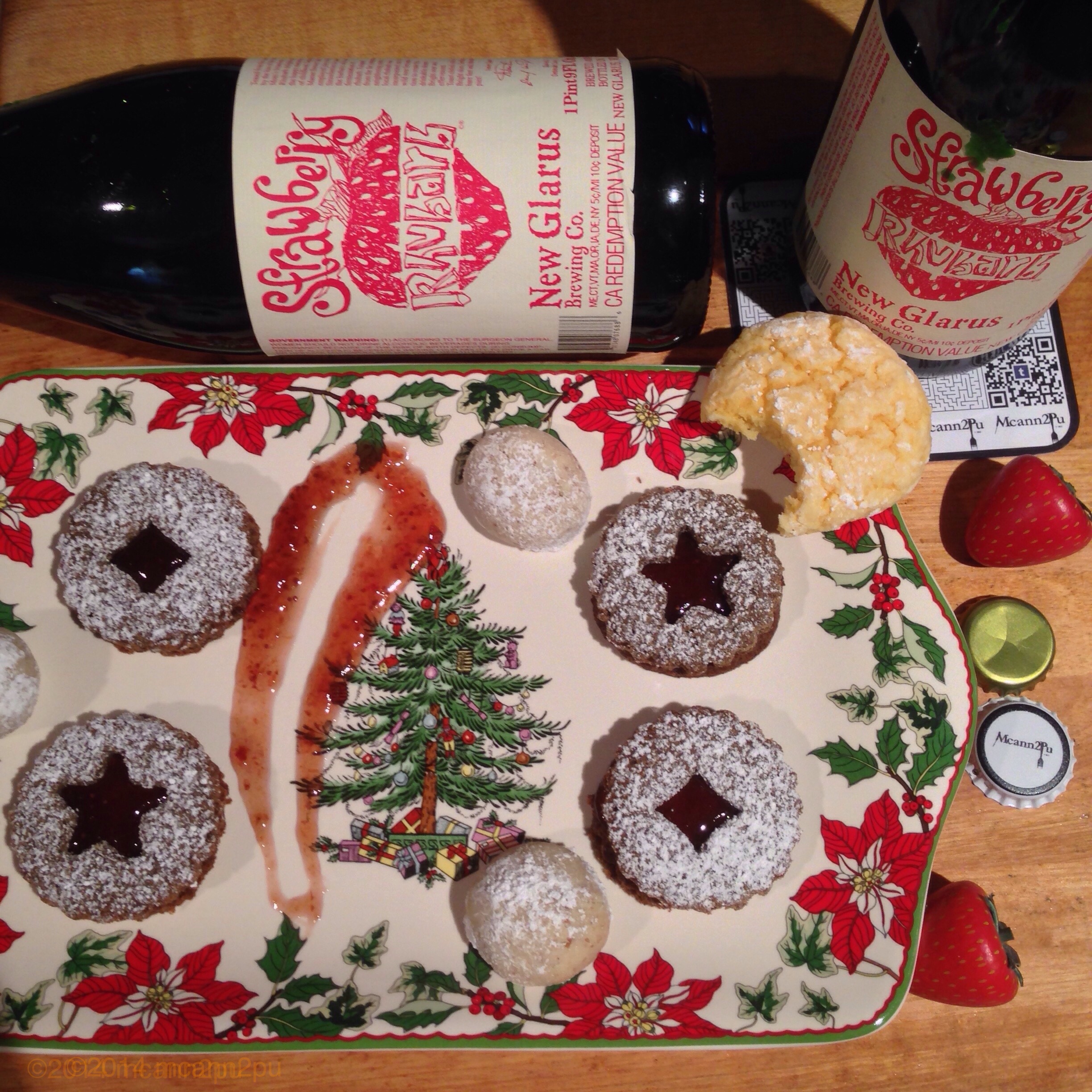 Strawberry filled Buckwheat Linzer Cookies