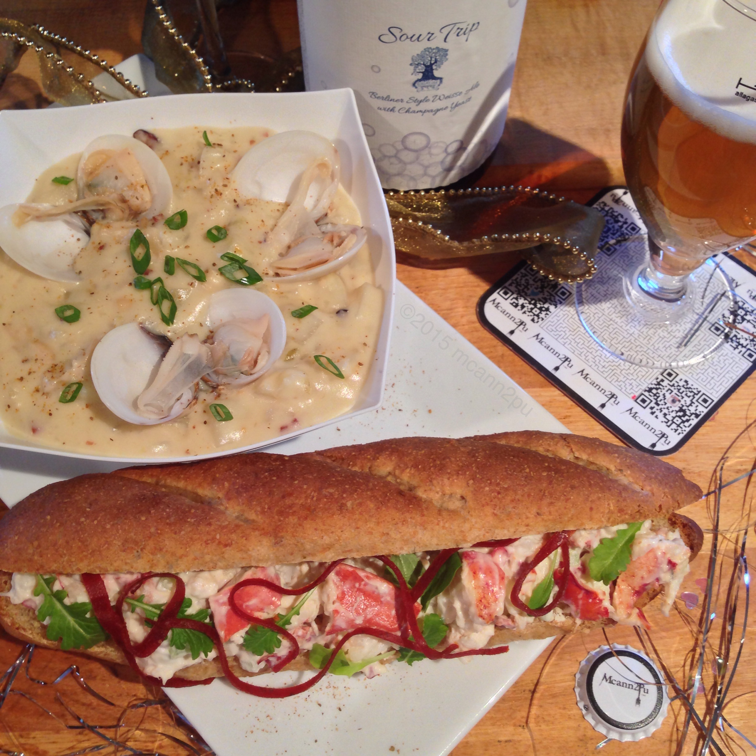 Lobster Roll and Clam Chowder