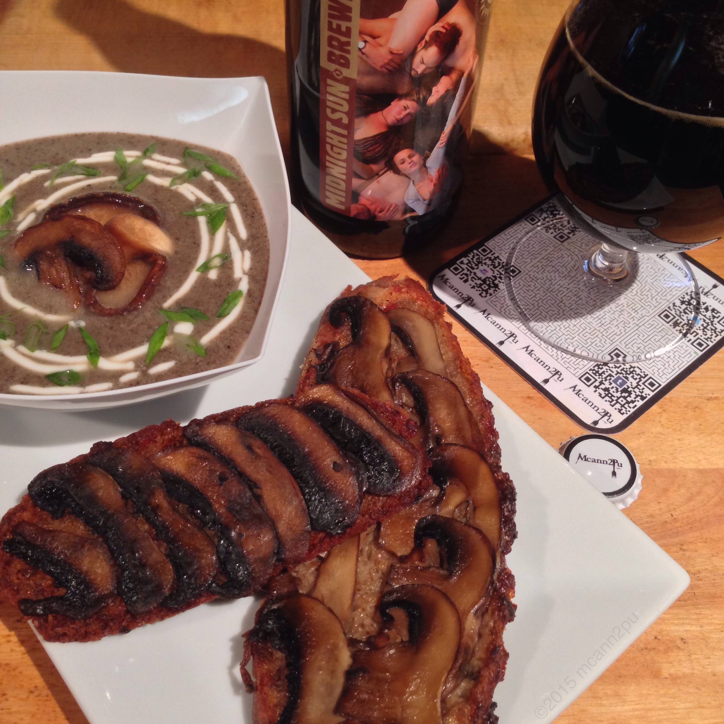 Mushroom Bisque Soup with Mushroom Toast