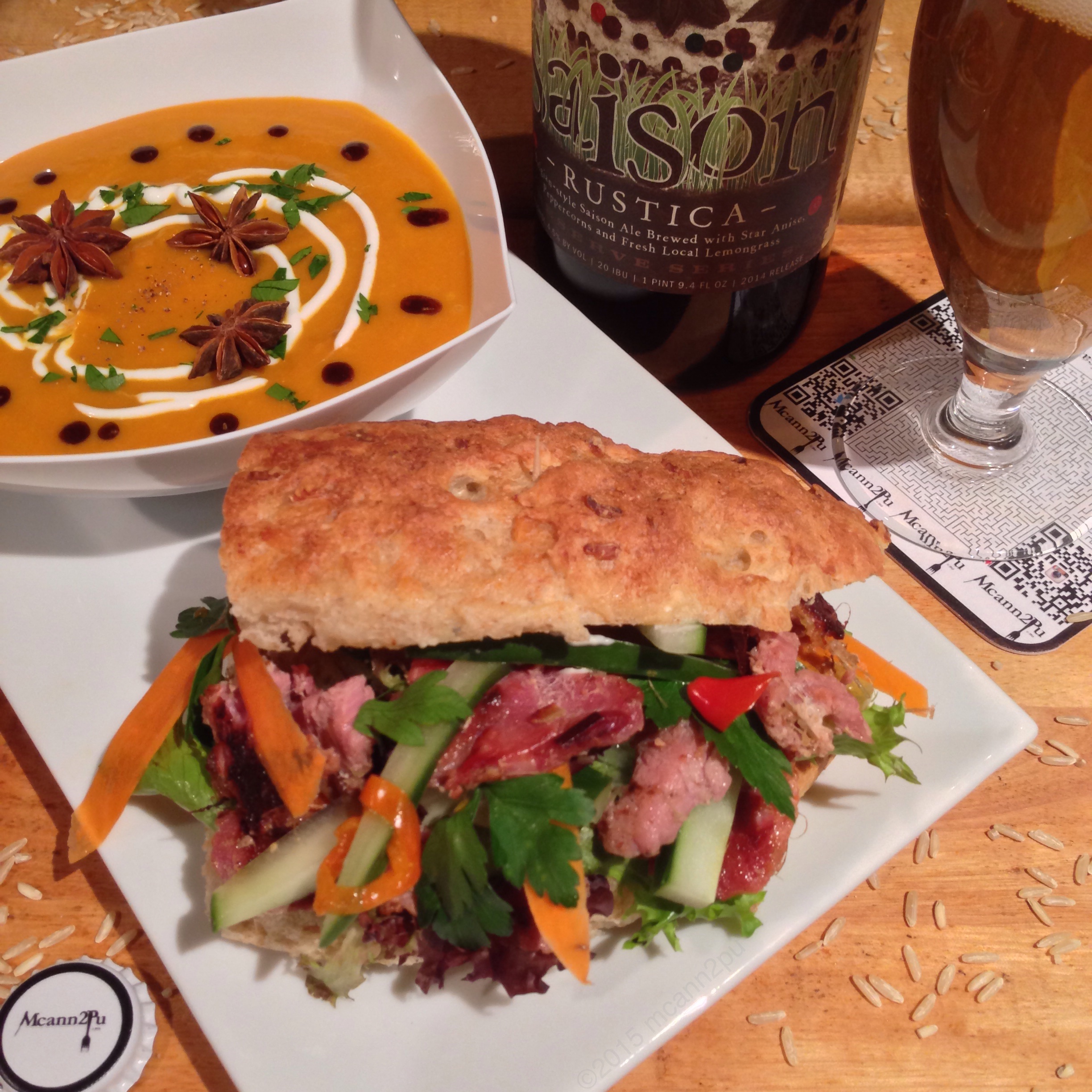 Lemon Grass Pork Banh Mi and Ginger Carrot Soup