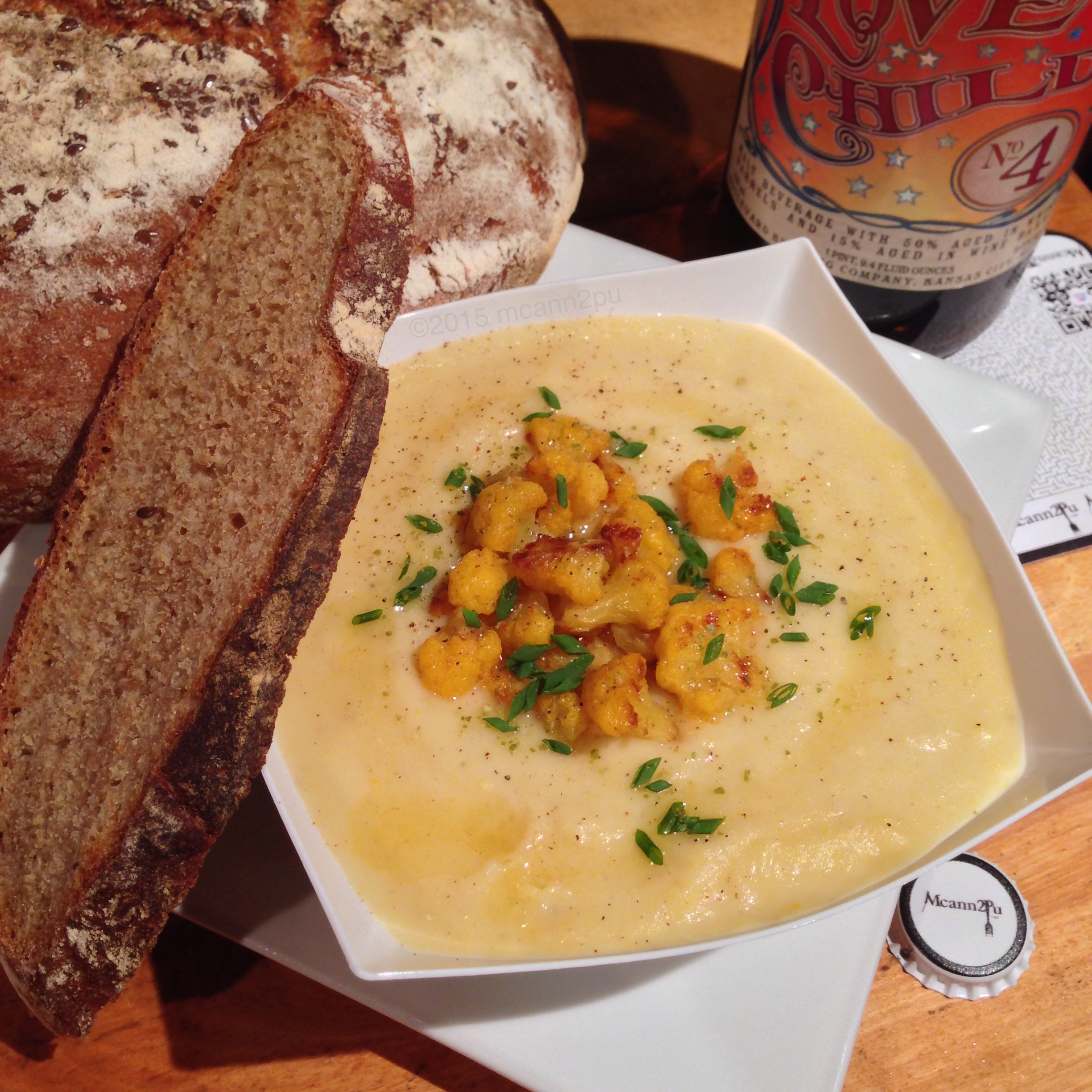 Cauliflower Soup with Rye Bread