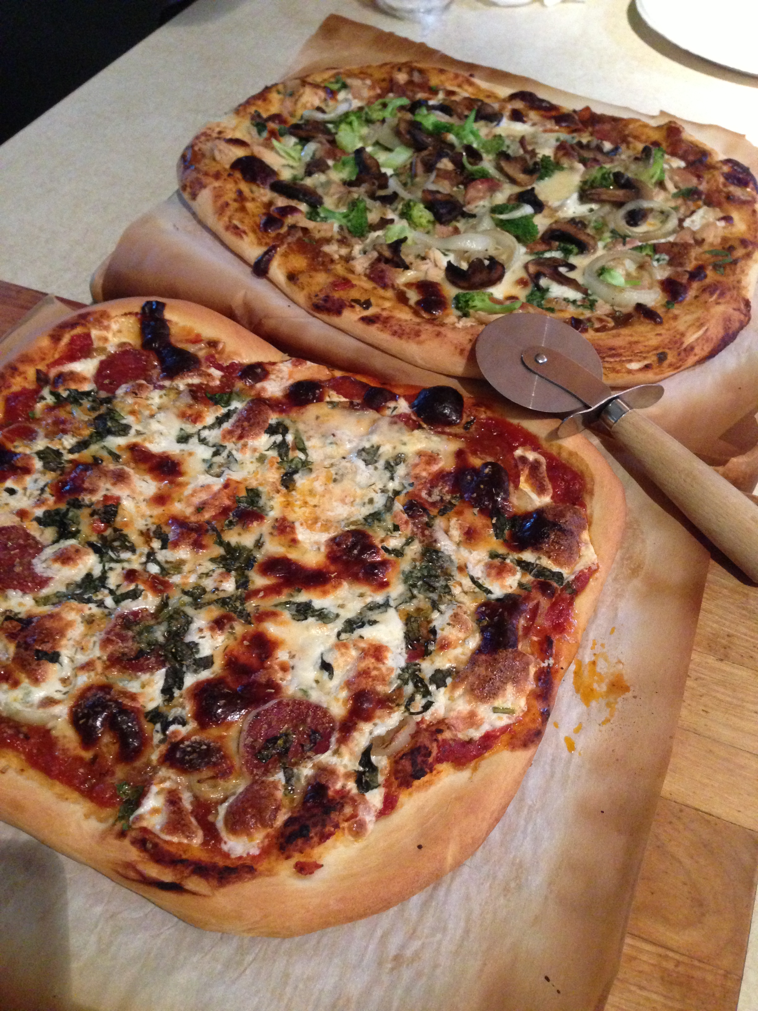 Barbecue Chicken  and Pizza Margarita.