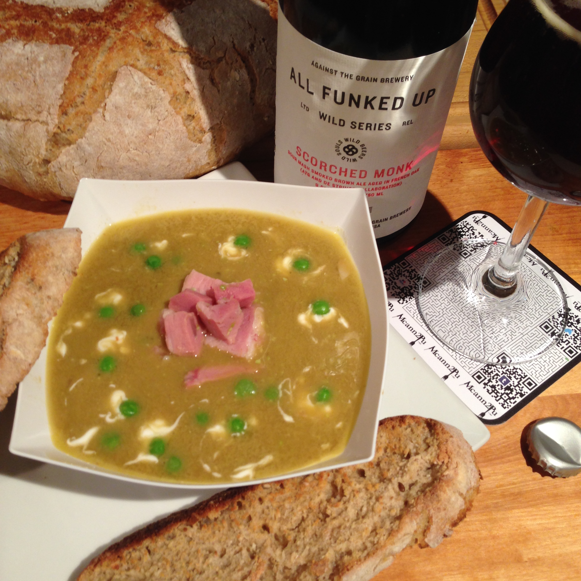 Split Pea and Ham Soup with Whole Grain Bread