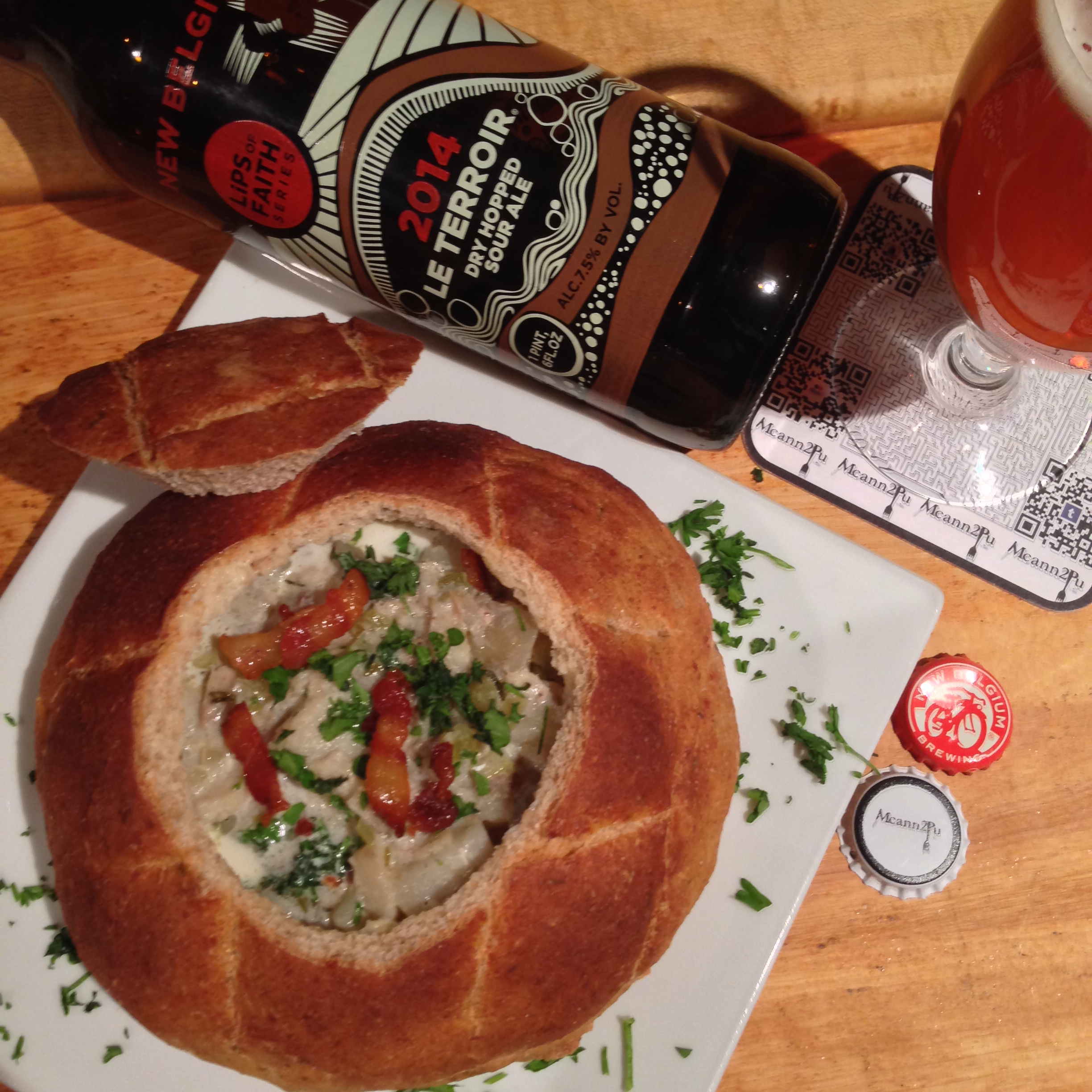 Fish Chowder in a Bread Bowl