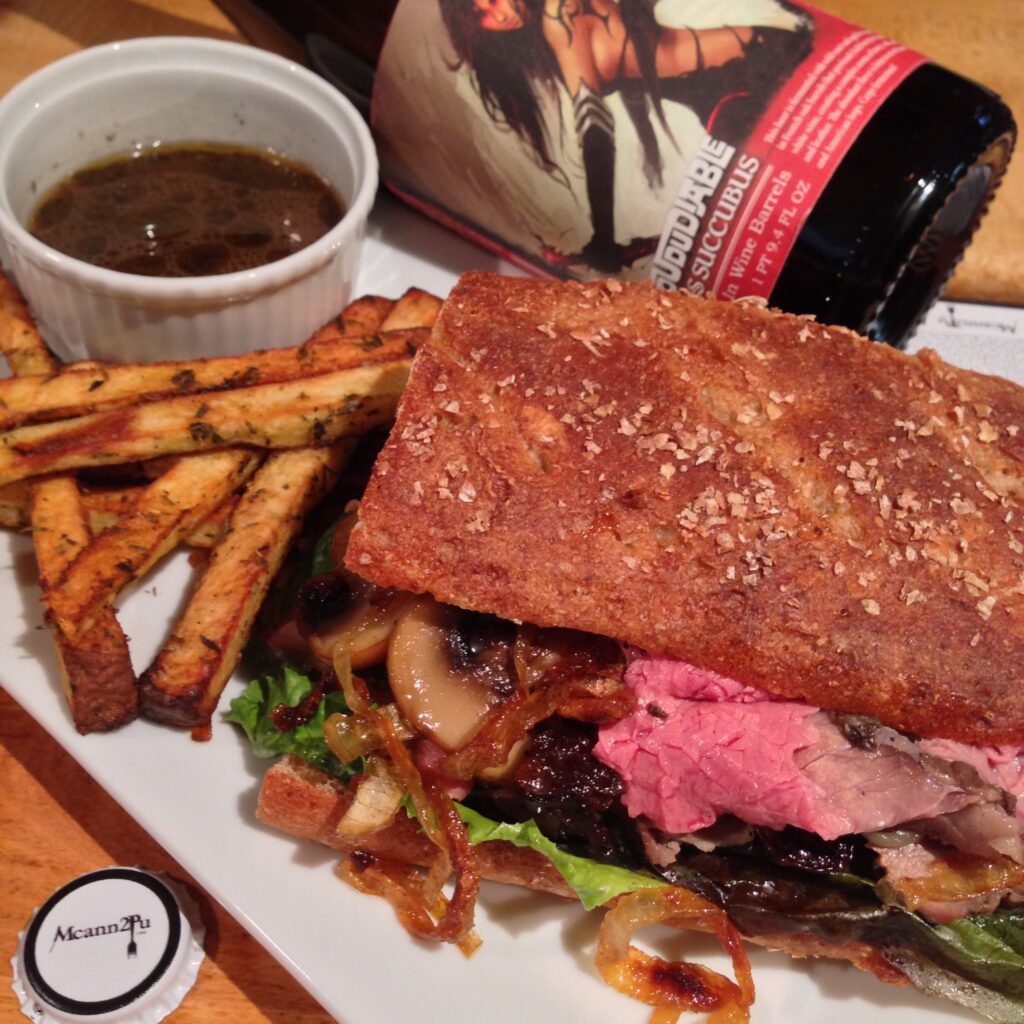Hardwood-Smoked French Dip Sandwich on Home Baked Spelt Bread