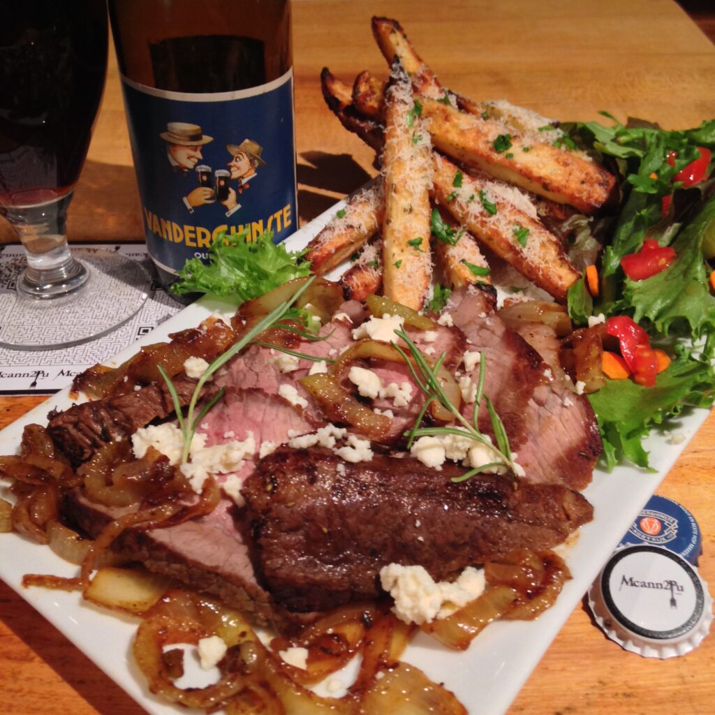 Steak Frites (Steak & Fries) beer pairing.