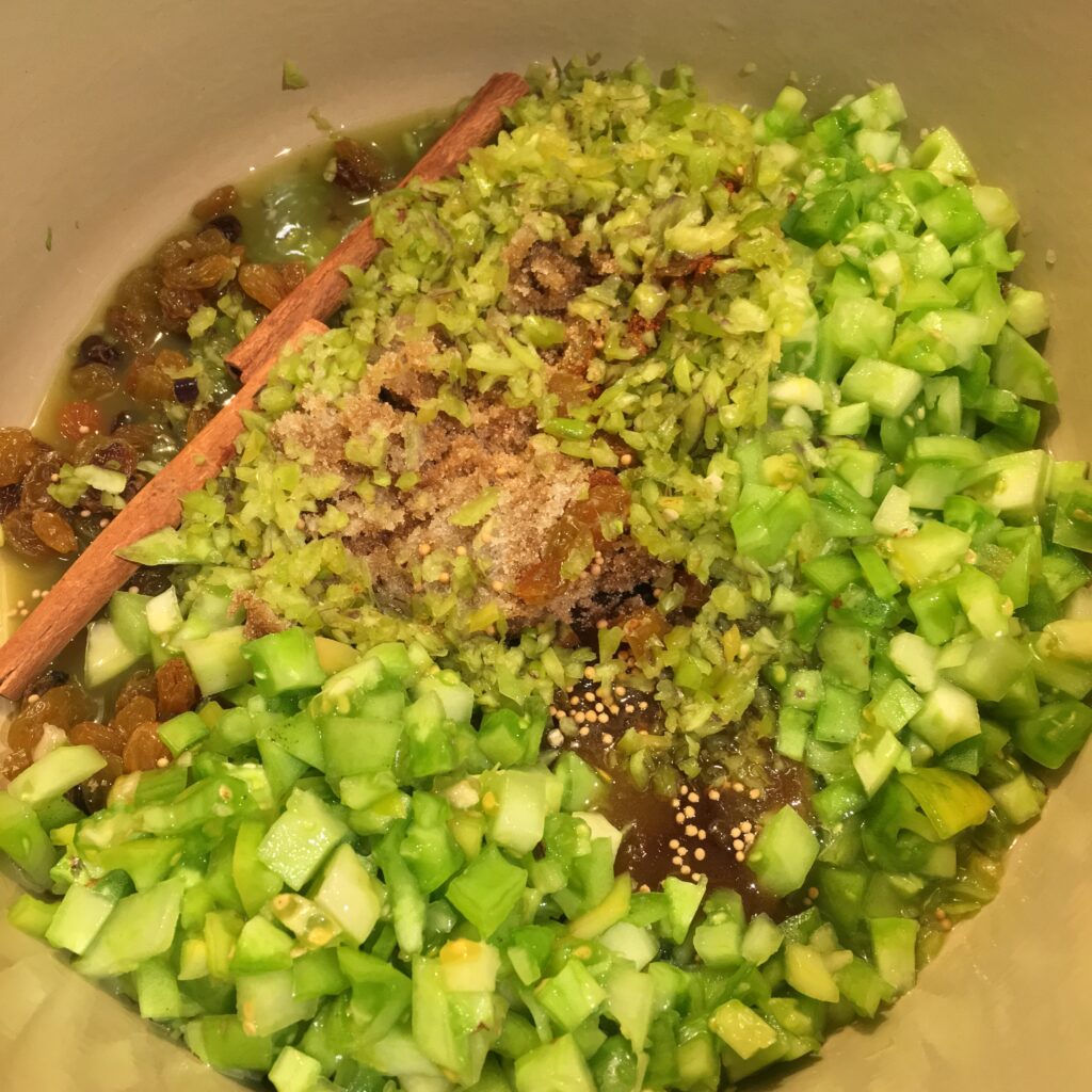 prep for green tomato relish